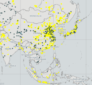 RFI cases observed over East Asia