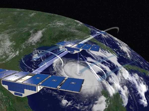 Fig. 1. Artist’s view of the NASA CYclone Global Navigation Satellite System CYGNSS constellation Mission.